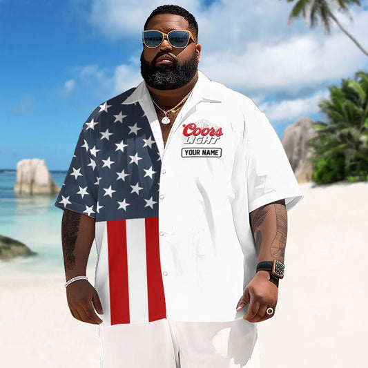 Personalized Coors Light Donald Trump Men's Plus Size Hawaiian Shirt - Flexiquor.com