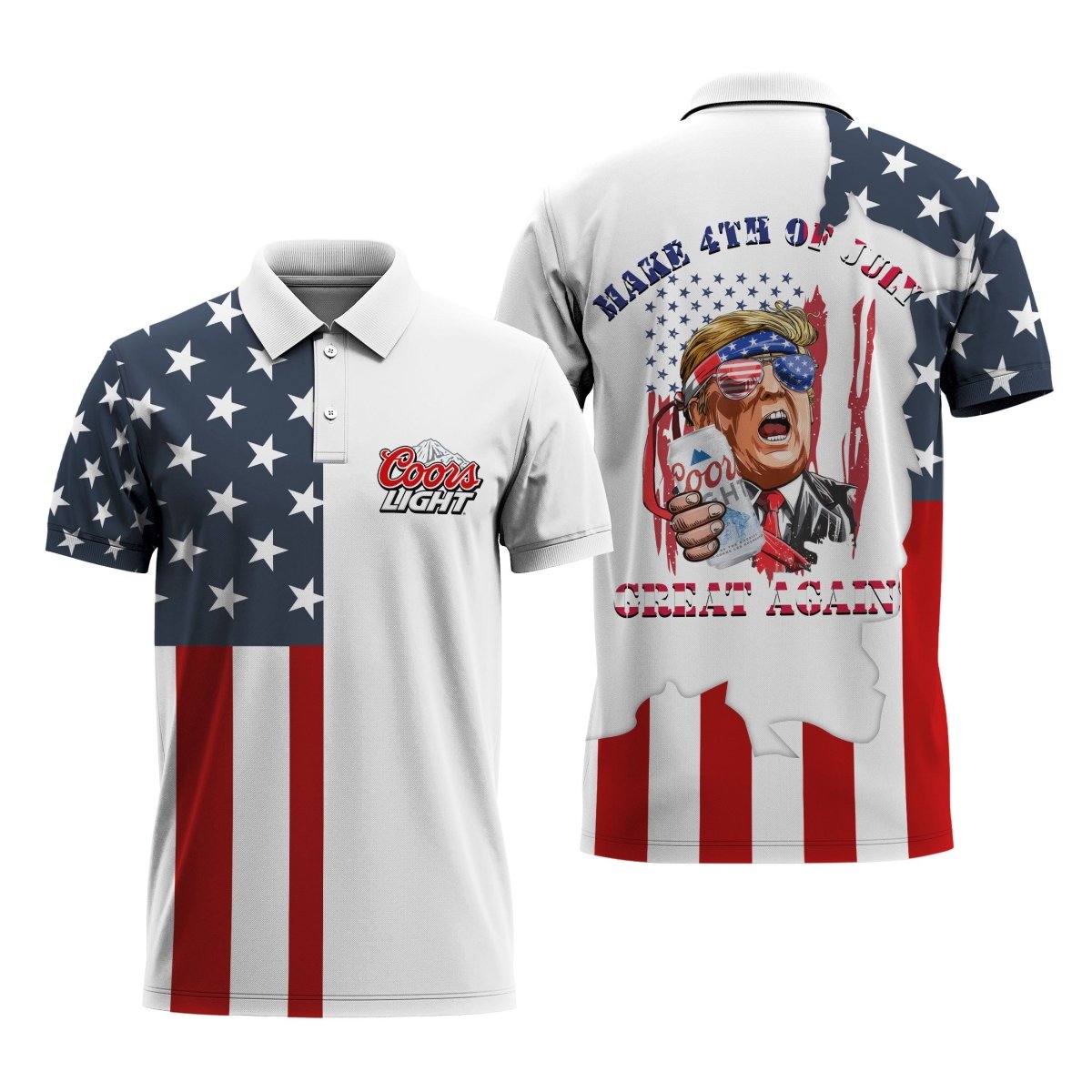 Coors Light Donald Trump Independence Day Polo Shirt - Flexiquor.com