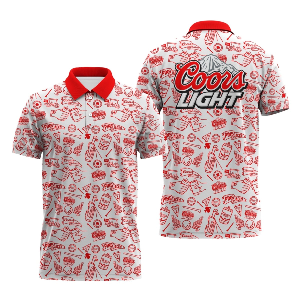 Coors Light Doodle Art Polo Shirt - Flexiquor.com
