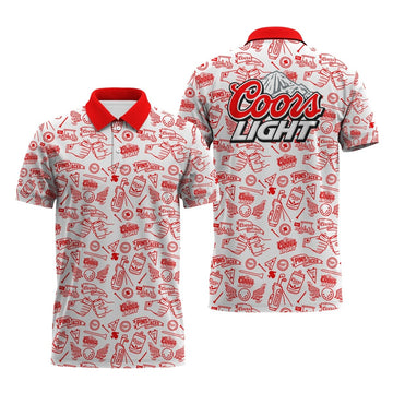 Coors Light Doodle Art Polo Shirt - Flexiquor.com