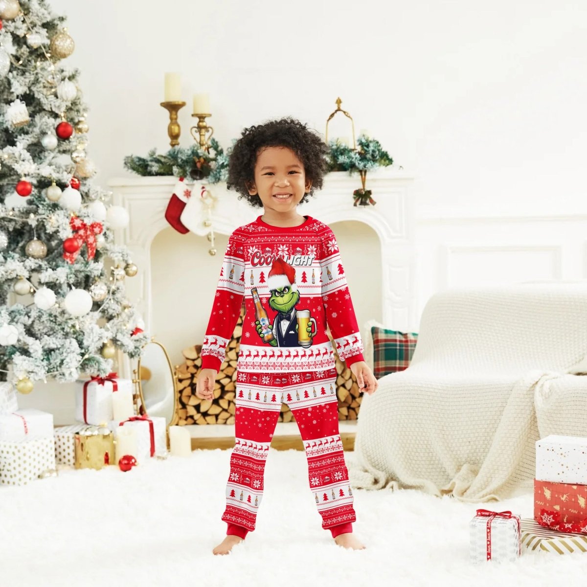 Coors Light Grinch Christmas Family Pajamas Set - Flexiquor.com