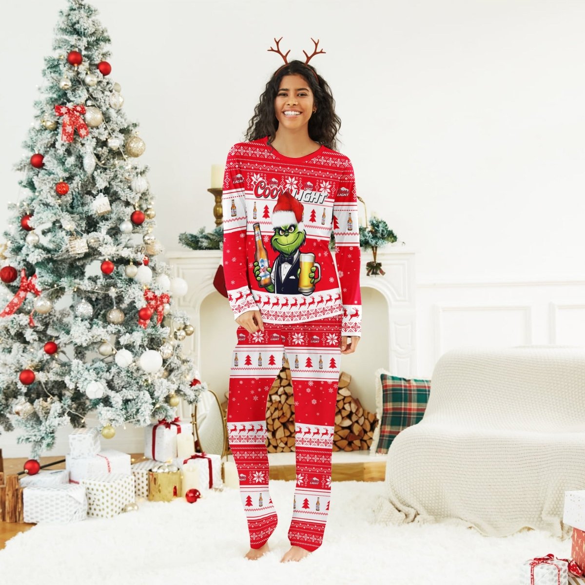 Coors Light Grinch Christmas Family Pajamas Set - Flexiquor.com