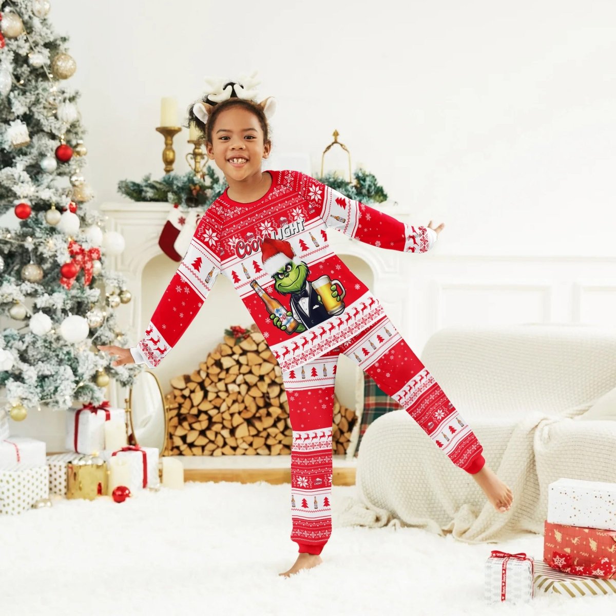 Coors Light Grinch Christmas Family Pajamas Set - Flexiquor.com