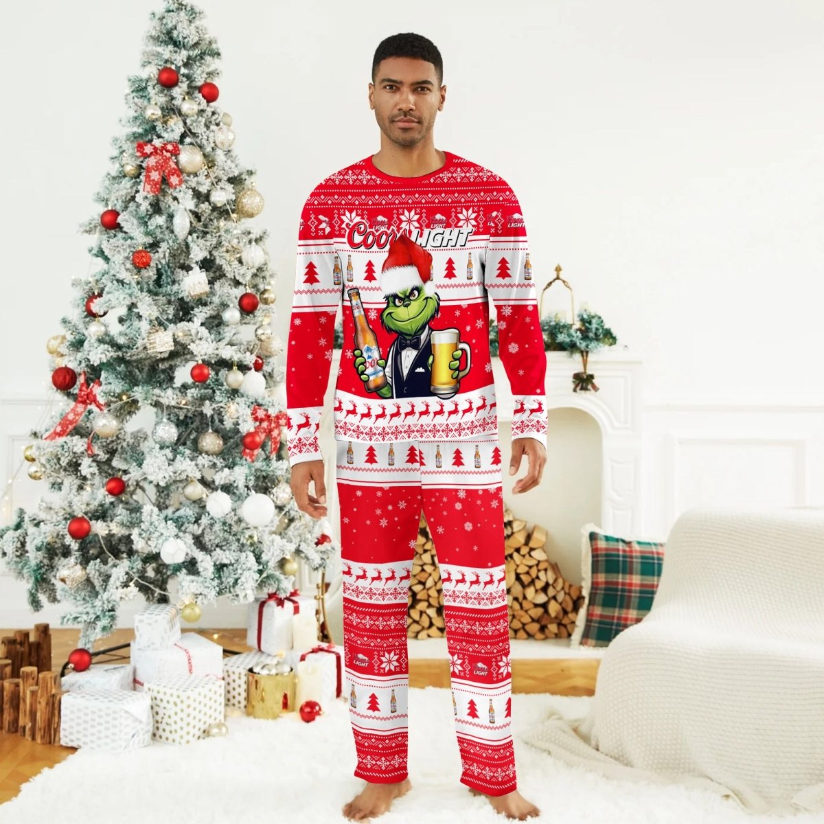 Coors Light Grinch Christmas Family Pajamas Set - Flexiquor.com