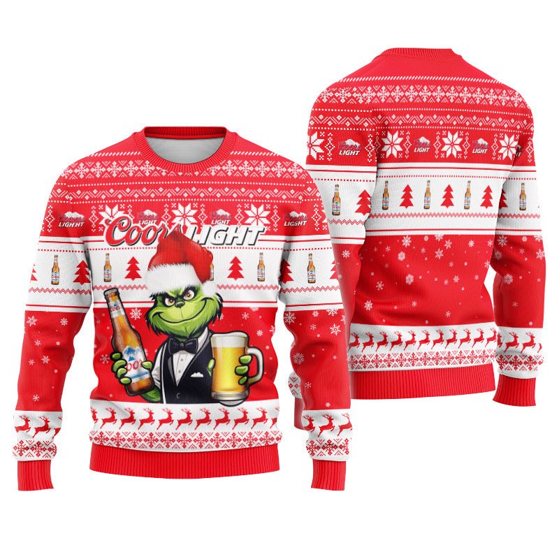 Coors Light Grinch Christmas Ugly Sweater - Flexiquor.com