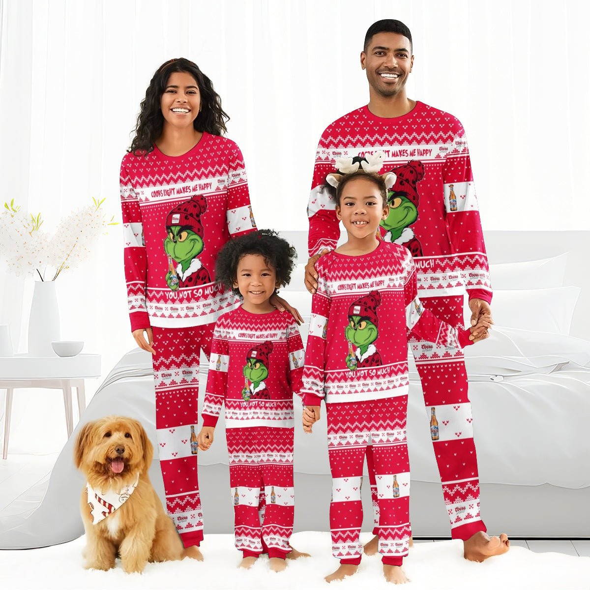 Coors Light Make Grinch Happy Family Pajamas Set - Flexiquor.com