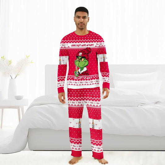 Coors Light Make Grinch Happy Family Pajamas Set - Flexiquor.com