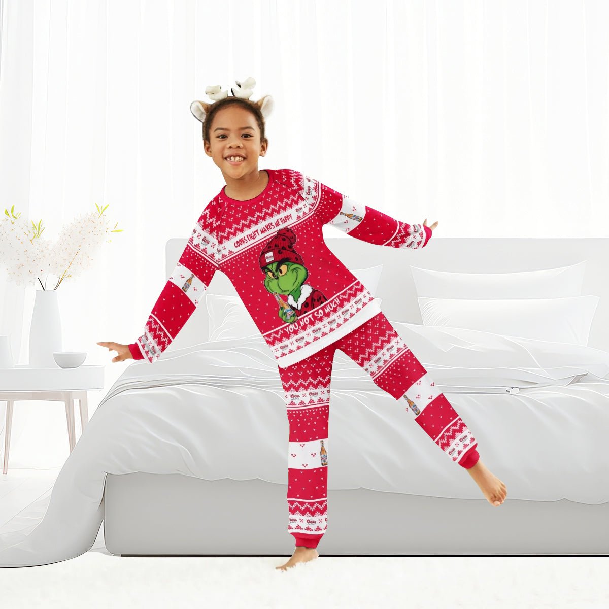Coors Light Make Grinch Happy Family Pajamas Set - Flexiquor.com