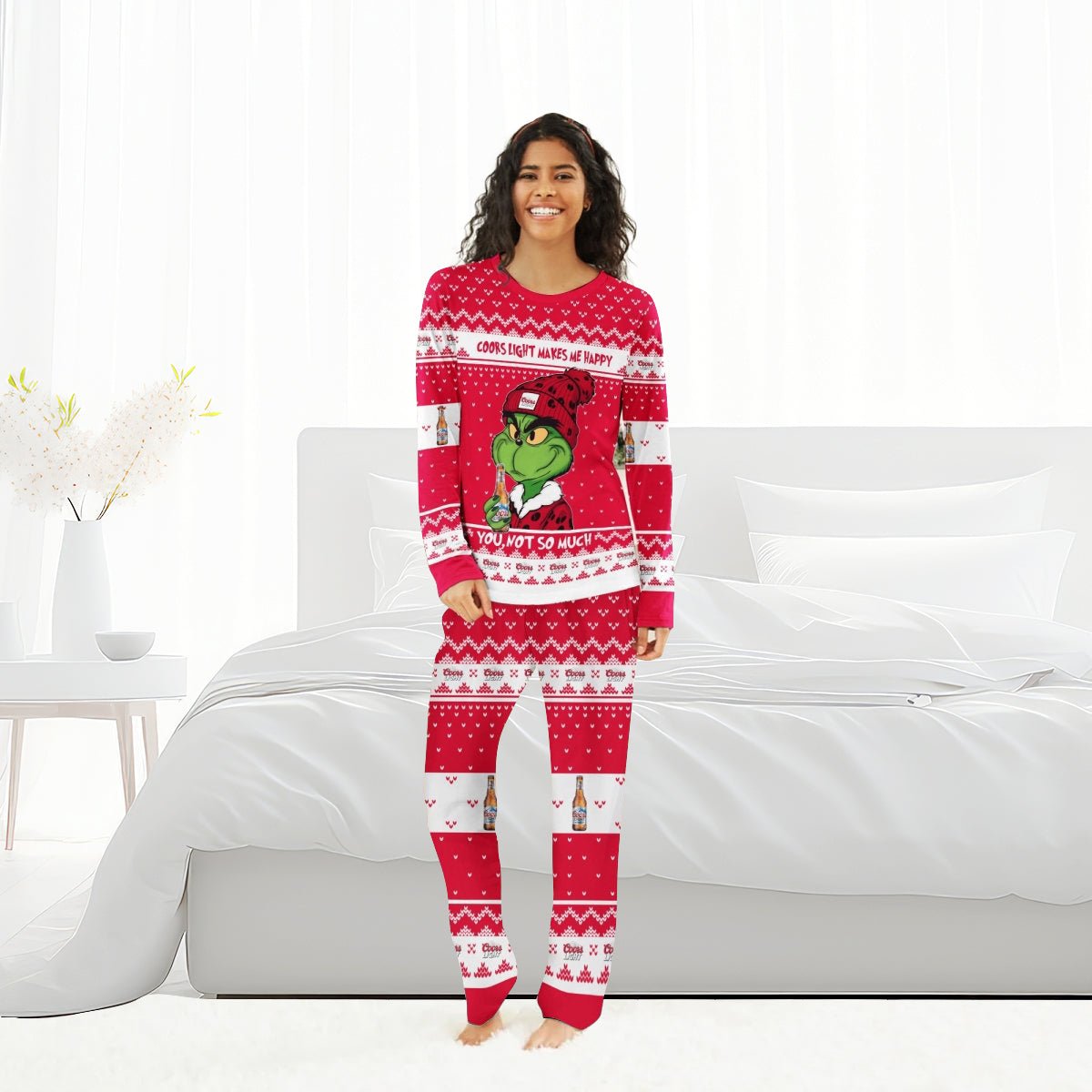 Coors Light Make Grinch Happy Family Pajamas Set - Flexiquor.com