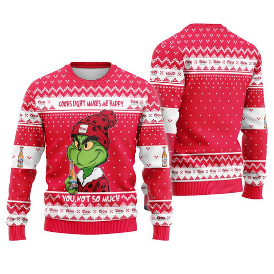 Coors Light Make Grinch Happy Ugly Sweater - Flexiquor.com