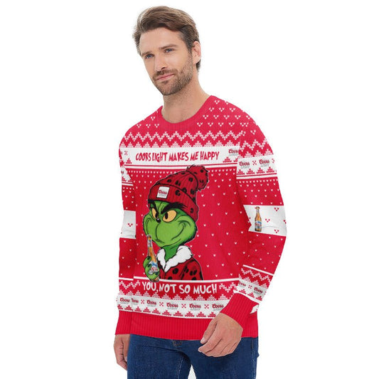 Coors Light Make Grinch Happy Ugly Sweater - Flexiquor.com