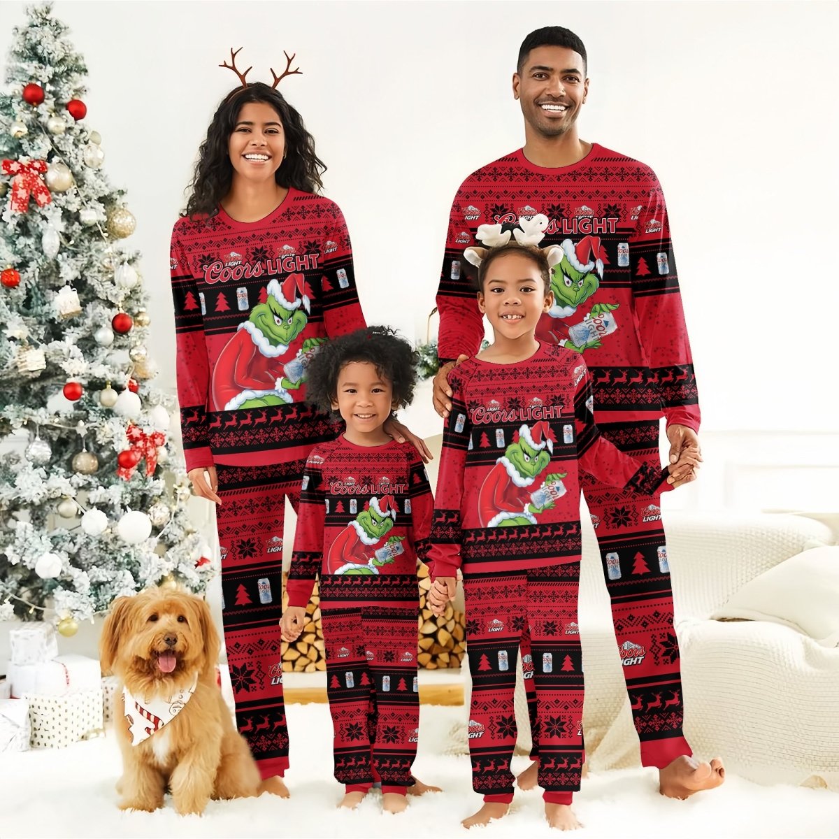 Coors Light Santa Grinch Family Pajamas Set - Flexiquor.com