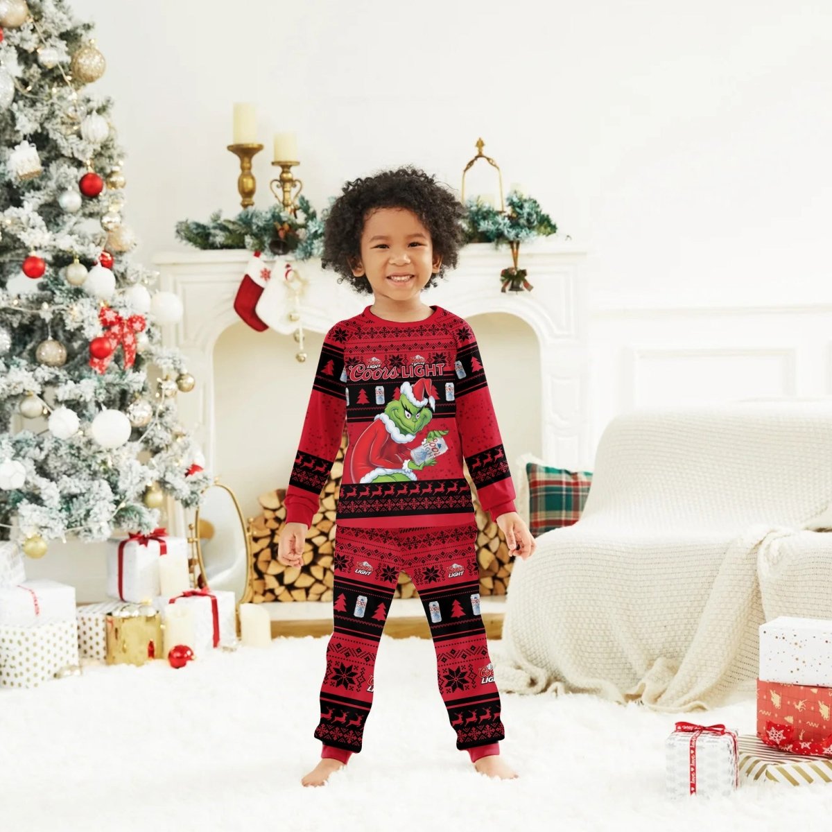 Coors Light Santa Grinch Family Pajamas Set - Flexiquor.com