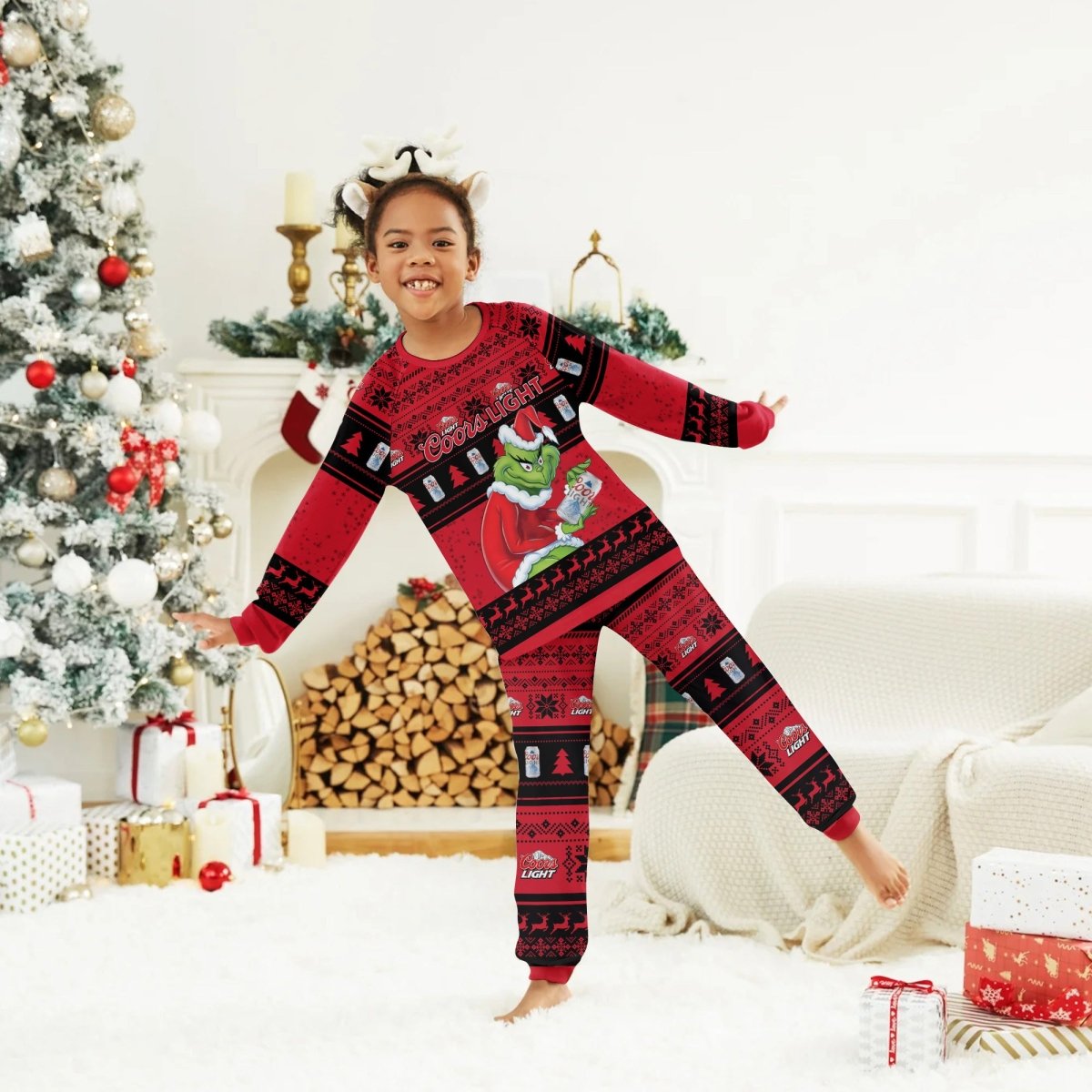 Coors Light Santa Grinch Family Pajamas Set - Flexiquor.com