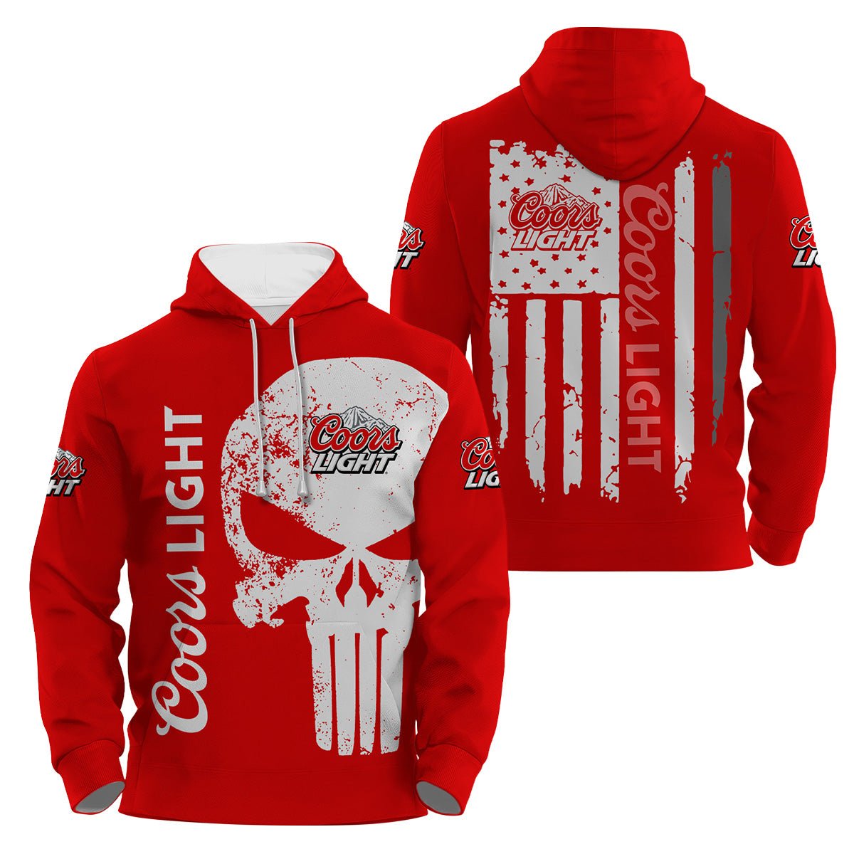 Coors Light Skull Hoodie & Zip Hoodie - Flexiquor.com