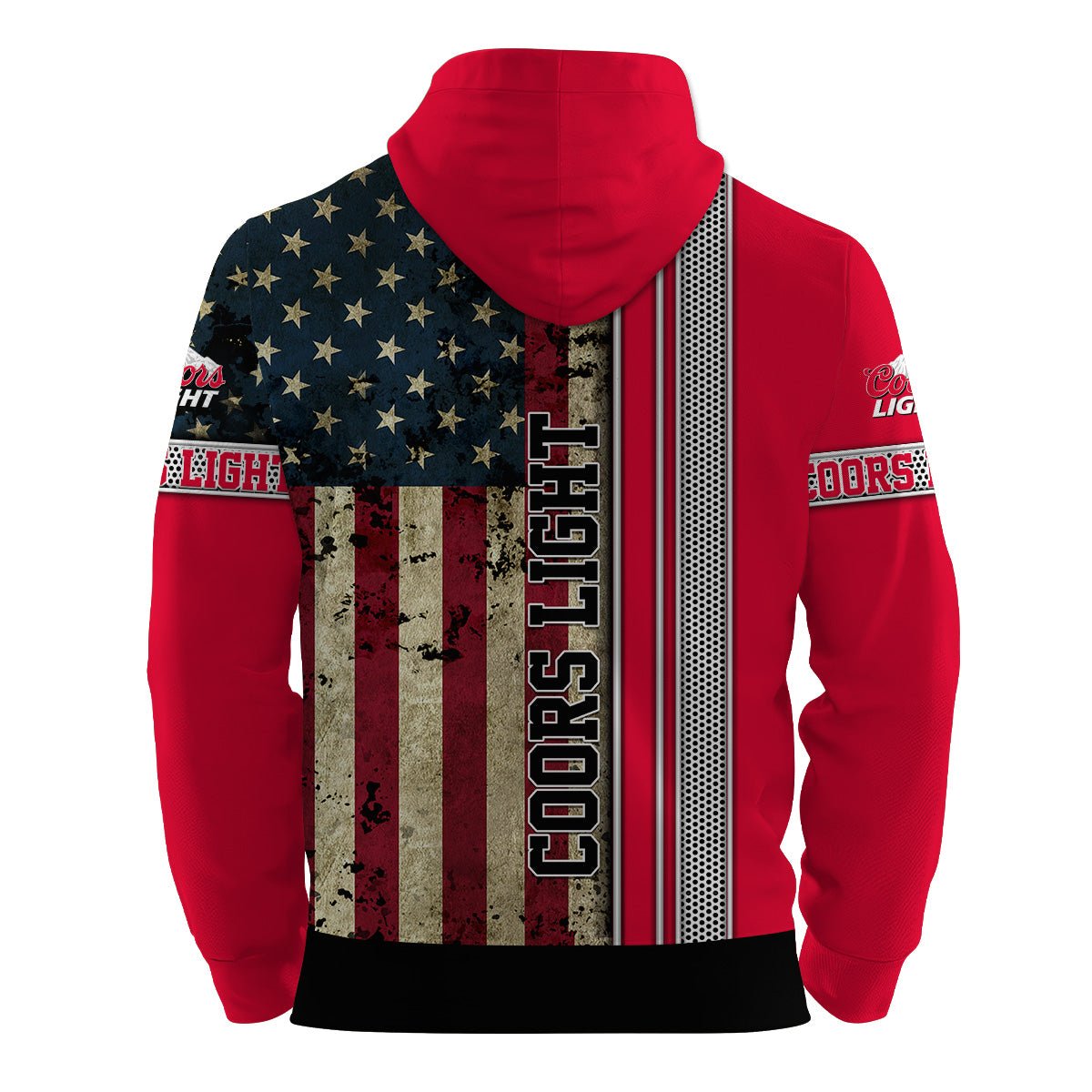 Coors Light Stainless Steel American Flag Hoodie & Zip Hoodie - Flexiquor.com