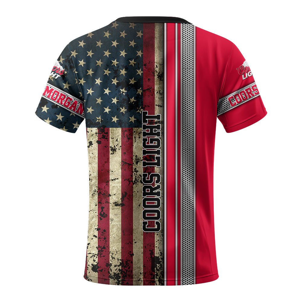 Coors Light Stainless Steel American Flag T-Shirt - Flexiquor.com