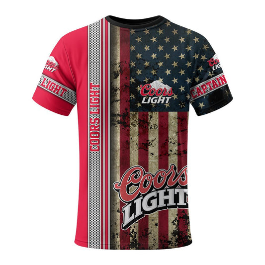 Coors Light Stainless Steel American Flag T-Shirt - Flexiquor.com