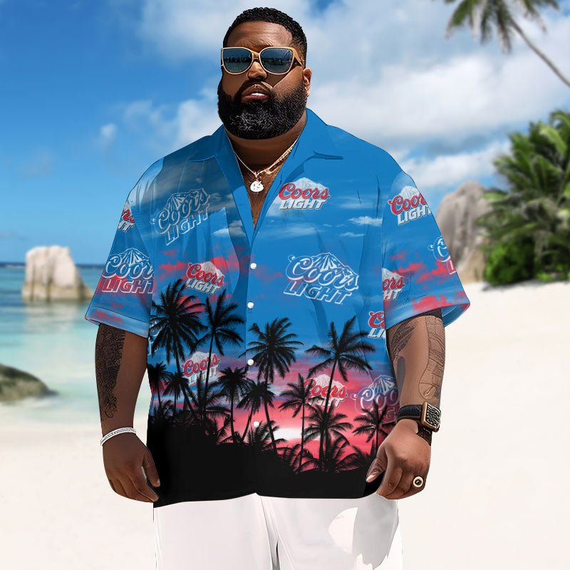 Coors Light Sunset Men's Plus Size Hawaiian Shirt - Flexiquor.com