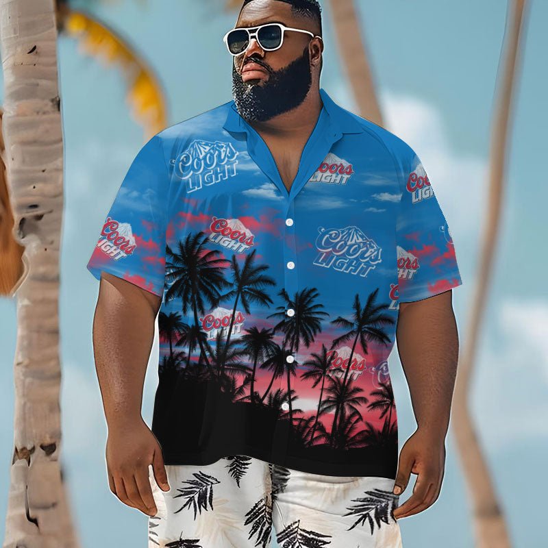 Coors Light Sunset Men's Plus Size Hawaiian Shirt - Flexiquor.com