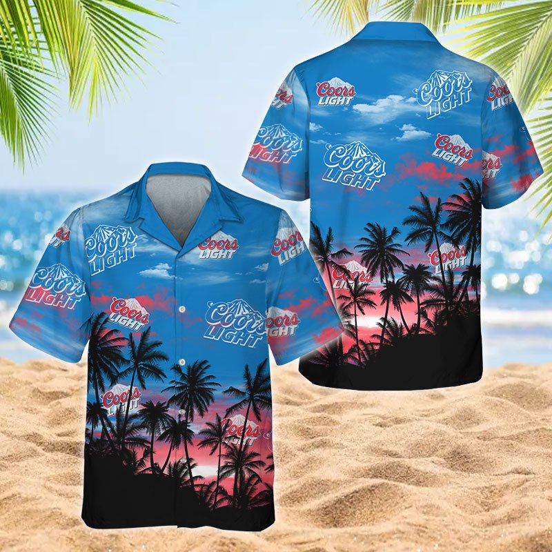 Coors Light Sunset Men's Plus Size Hawaiian Shirt - Flexiquor.com