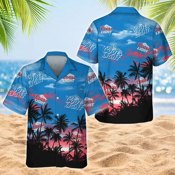 Coors Light Tropical Sunset Hawaiian Shirt - Flexiquor.com