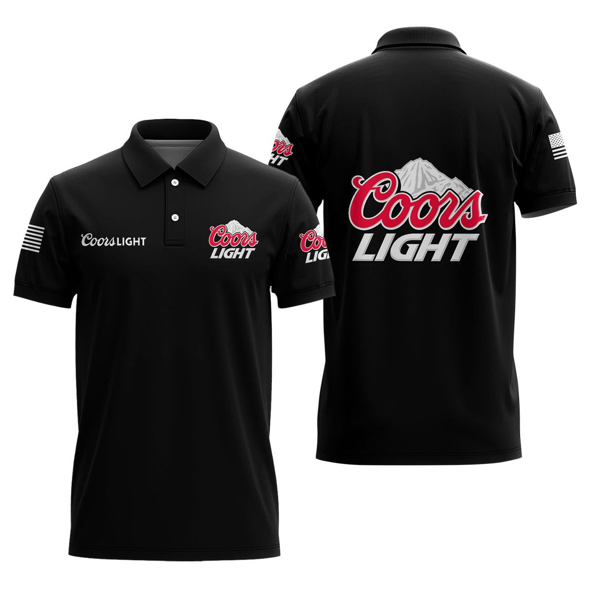 Coors Light USA Flag Polo Shirt - Flexiquor.com