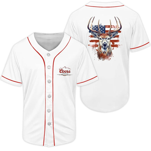 Coors Light USA Light Deer Baseball Jersey - Flexiquor.com