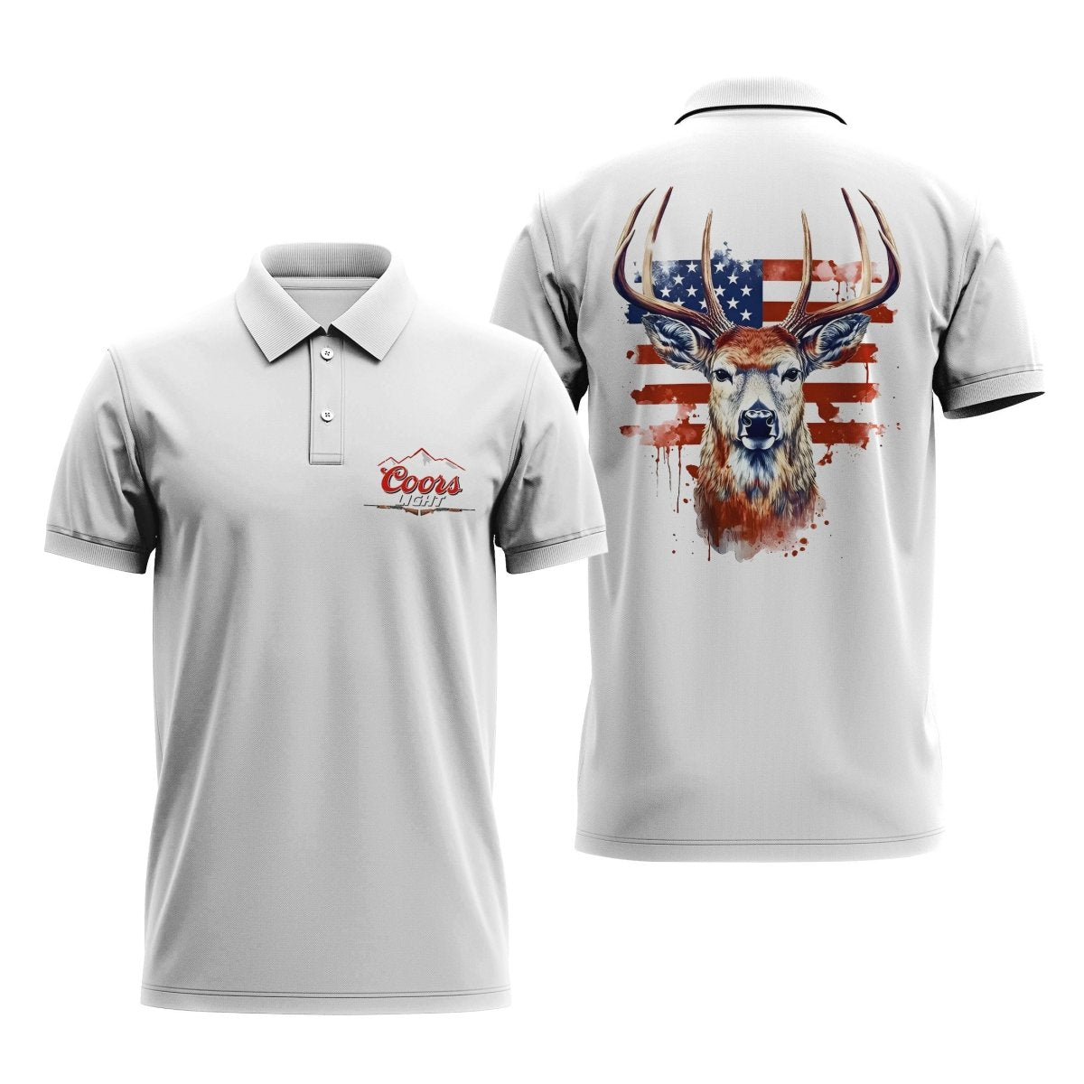 Coors Light USA Light Deer Polo Shirt - Flexiquor.com