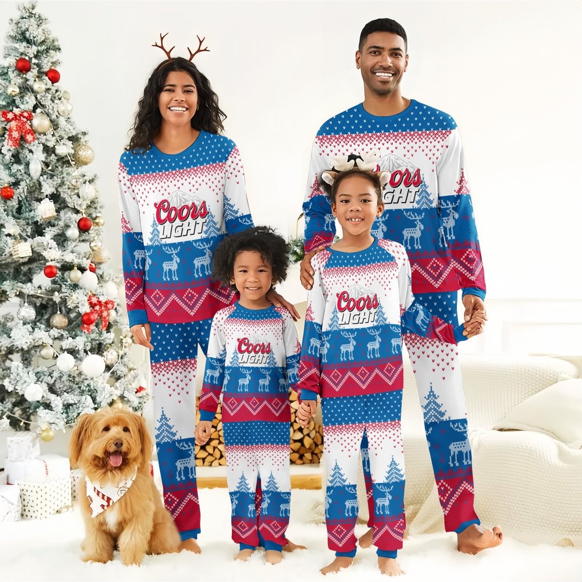 Coors Light Winter Reindeer Family Pajamas Set - Flexiquor.com