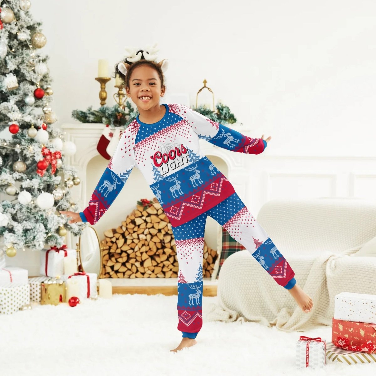 Coors Light Winter Reindeer Family Pajamas Set - Flexiquor.com