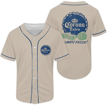 Corona Extra Alway Fresh Baseball Jersey - Flexiquor.com