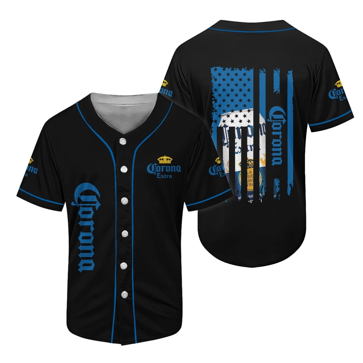 Corona Extra American Flag Baseball Jersey - Flexiquor.com