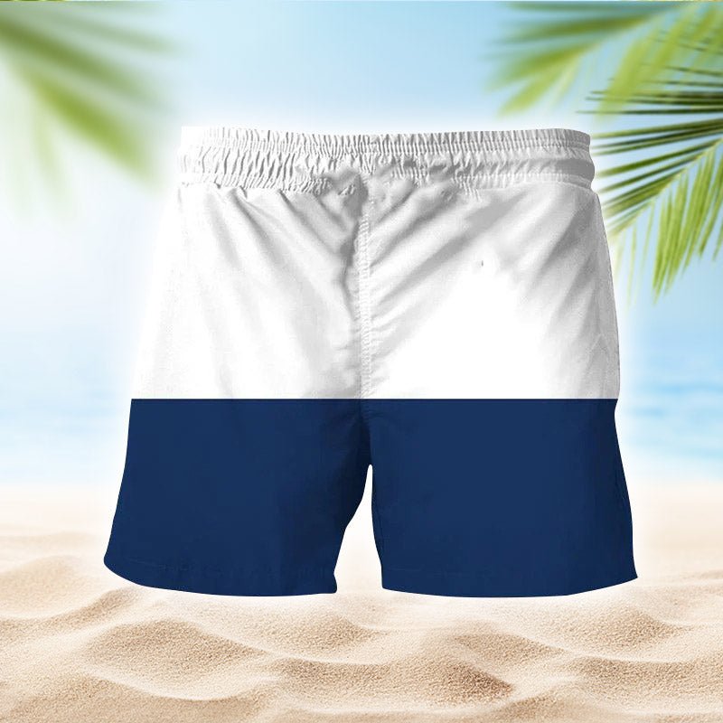 Corona Extra Blue And White Basic Swim Trunks - Flexiquor.com