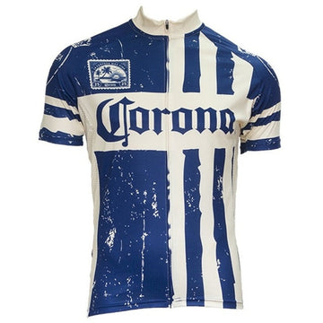 Corona Extra Blue White Stripe Men's Cycling Jersey - Flexiquor.com