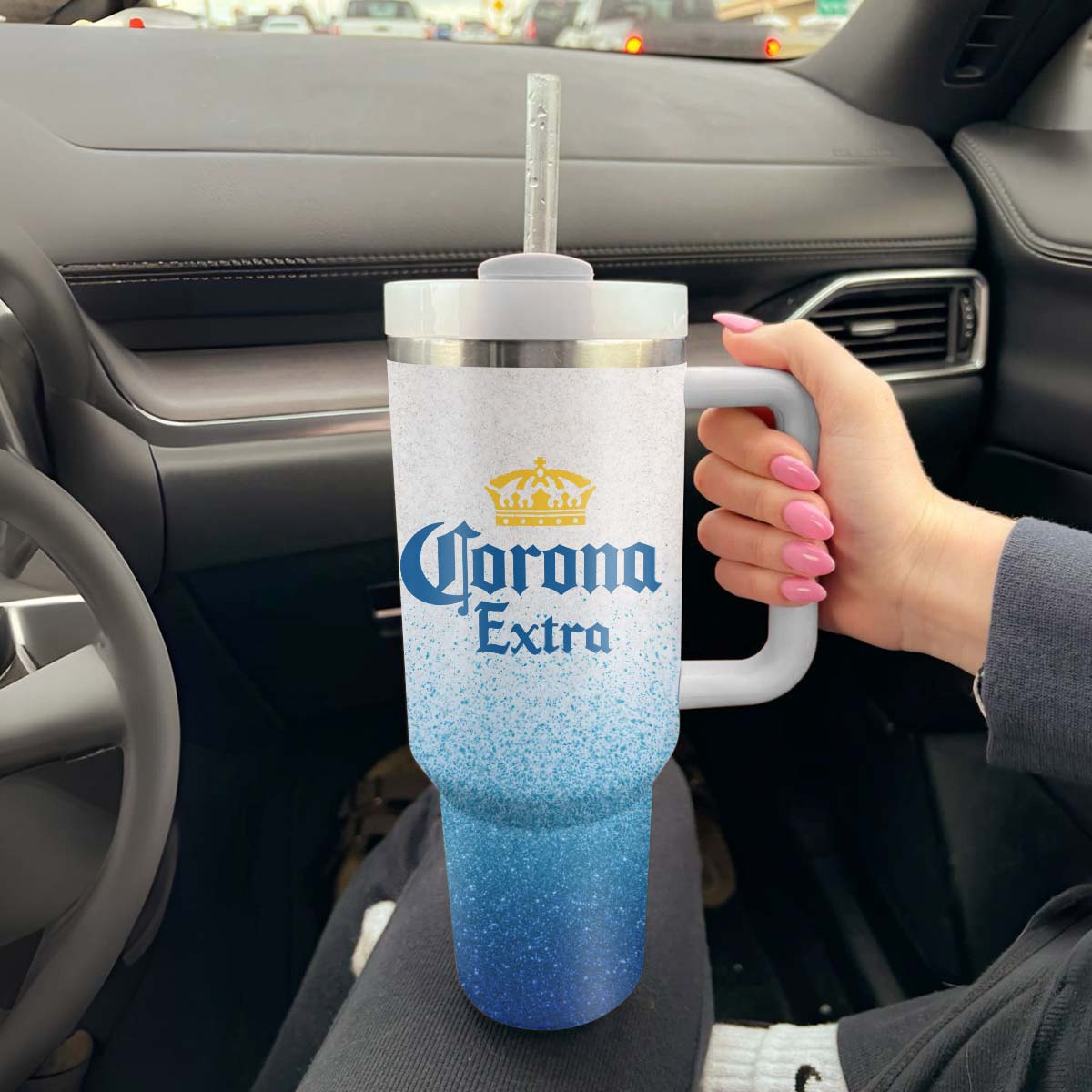 Corona Extra Cat In The Hat Tumbler With Handle - Flexiquor.com