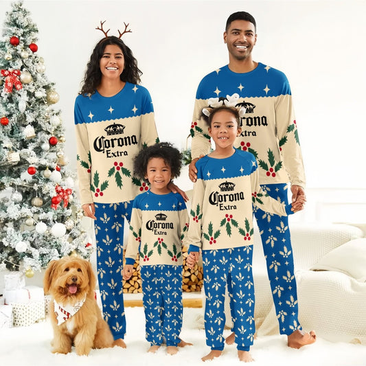 Corona Extra Christmas Cherry Family Pajamas Set - Flexiquor.com