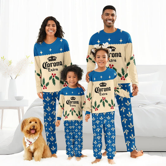 Corona Extra Christmas Cherry Family Pajamas Set - Flexiquor.com