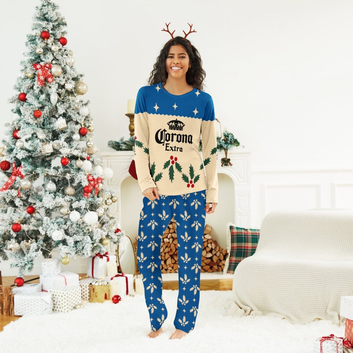 Corona Extra Christmas Cherry Family Pajamas Set - Flexiquor.com