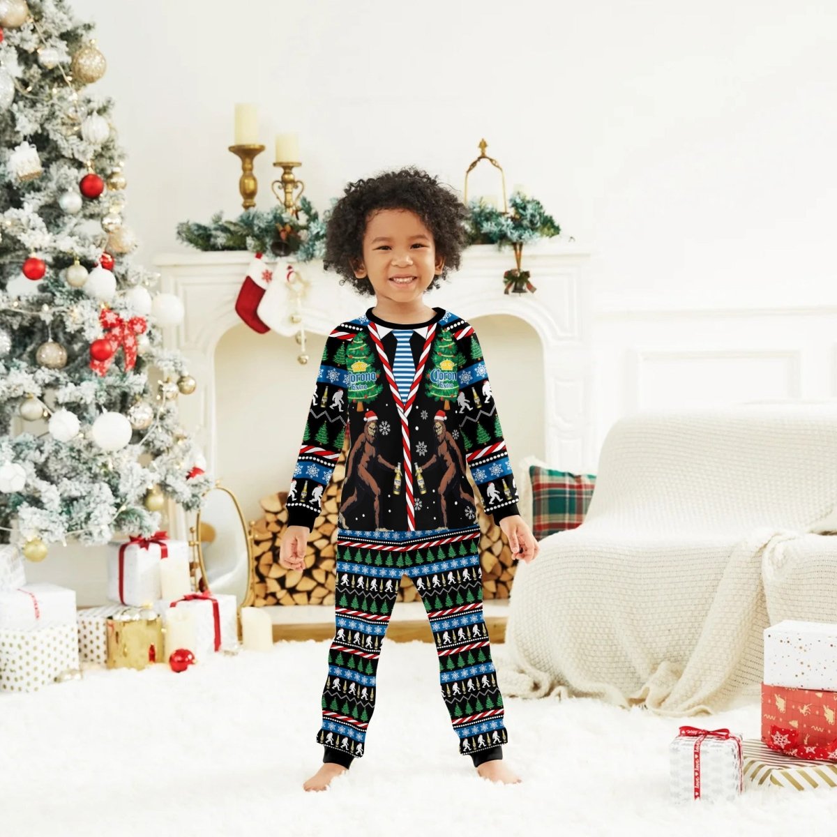 Corona Extra Christmas Bigfoot Family Pajamas Set - Flexiquor.com