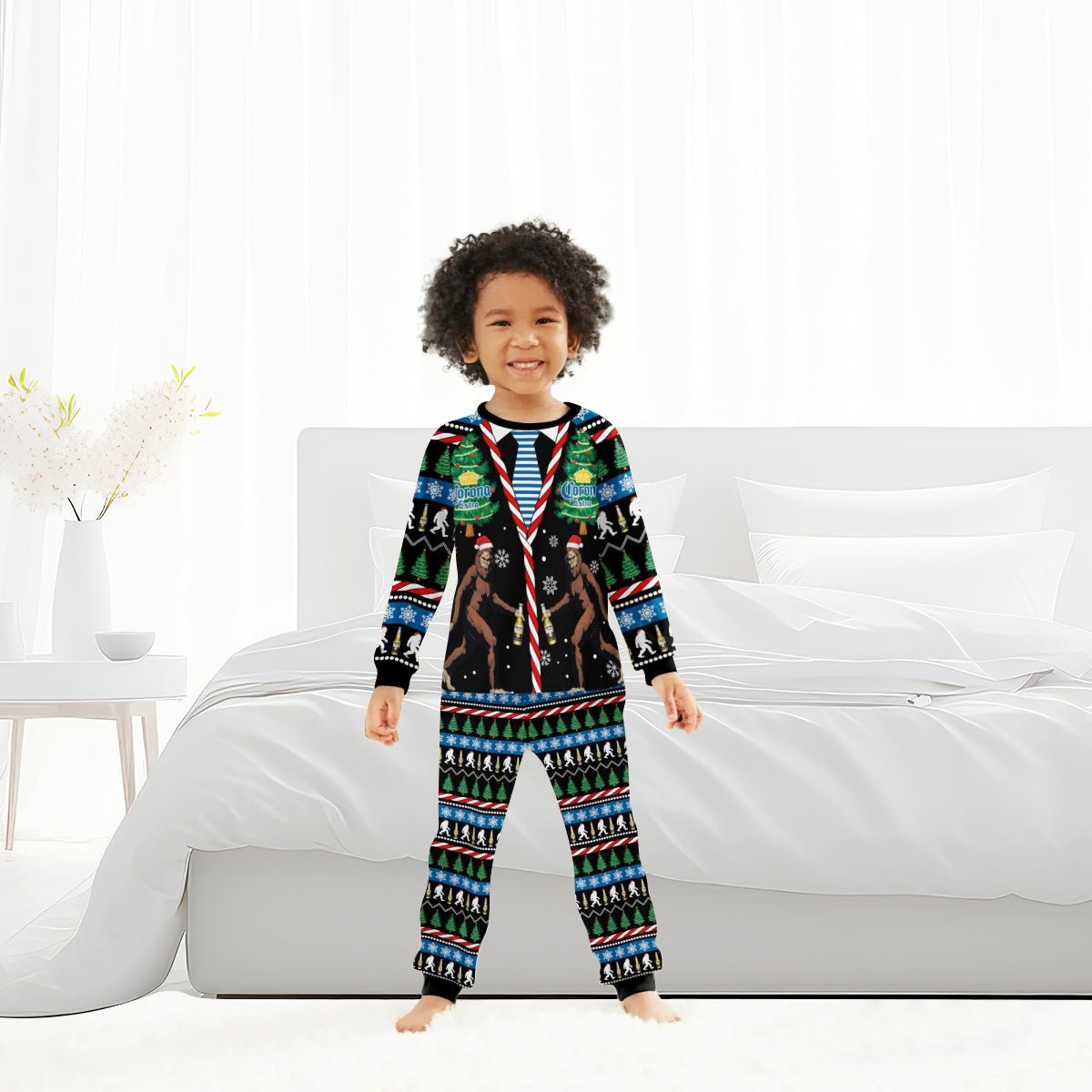 Corona Extra Christmas Bigfoot Family Pajamas Set - Flexiquor.com