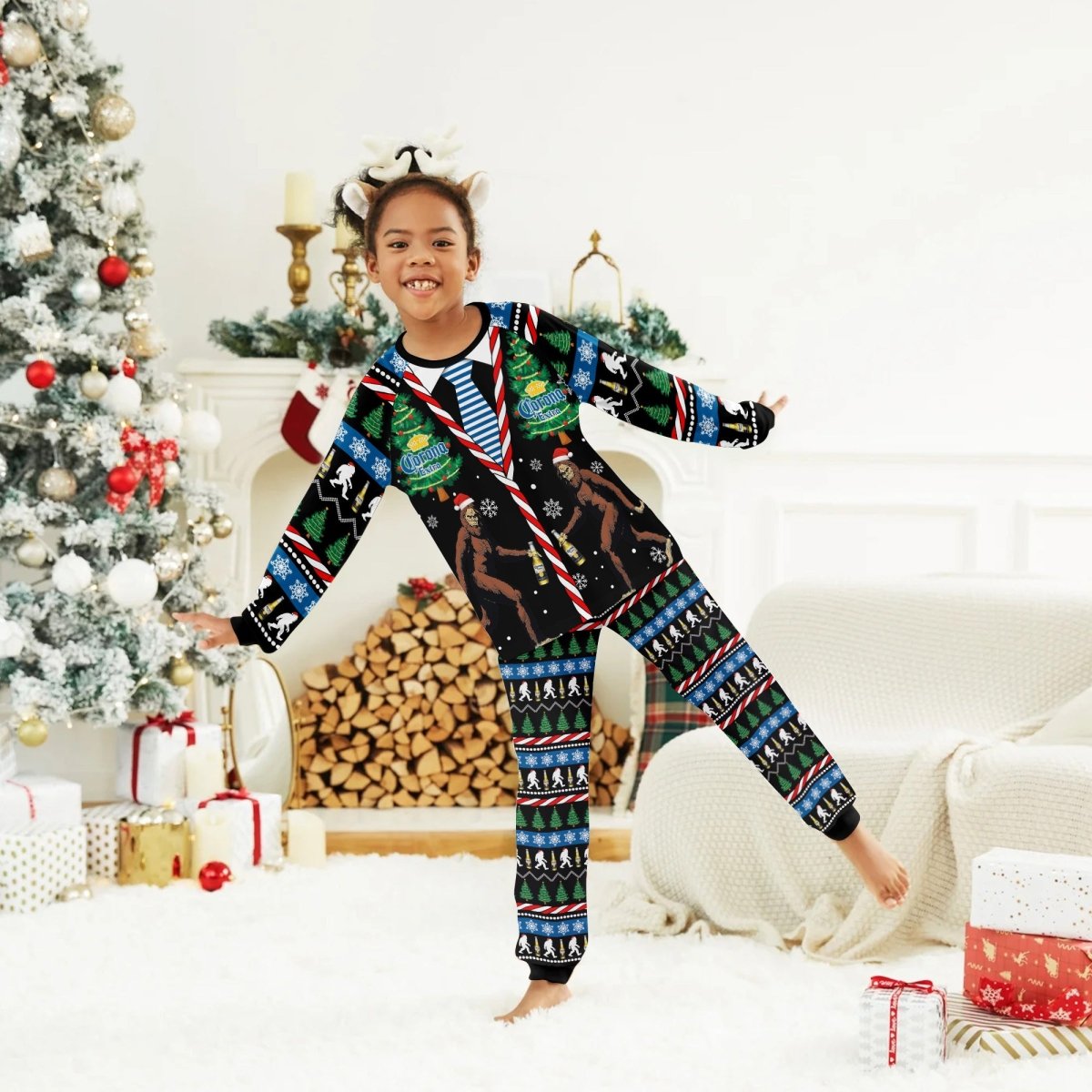 Corona Extra Christmas Bigfoot Family Pajamas Set - Flexiquor.com