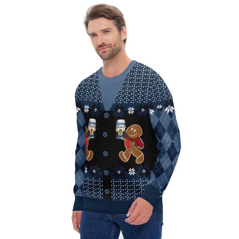 Corona Extra Christmas Gingerbread Ugly Sweater - Flexiquor.com