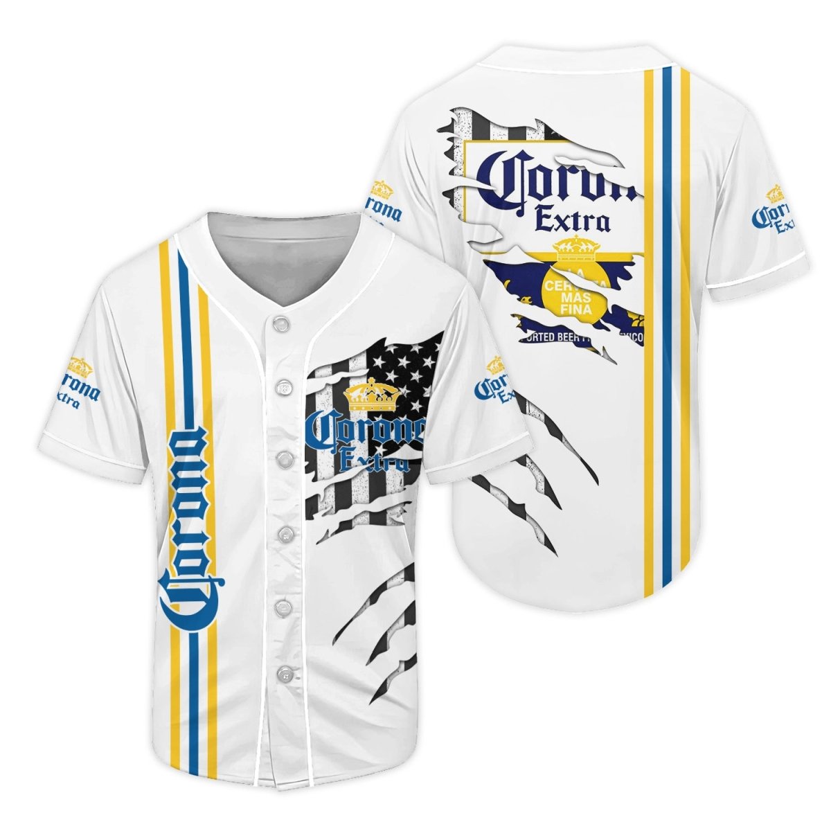 Corona Extra Claw Scratches Baseball Jersey - Flexiquor.com