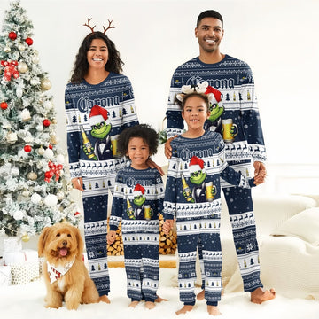 Corona Extra Grinch Christmas Family Pajamas Set - Flexiquor.com