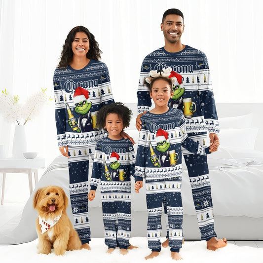 Corona Extra Grinch Christmas Family Pajamas Set - Flexiquor.com