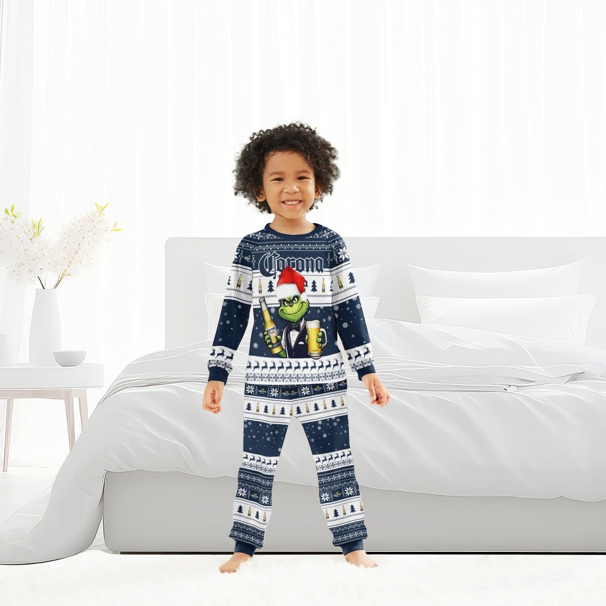 Corona Extra Grinch Christmas Family Pajamas Set - Flexiquor.com