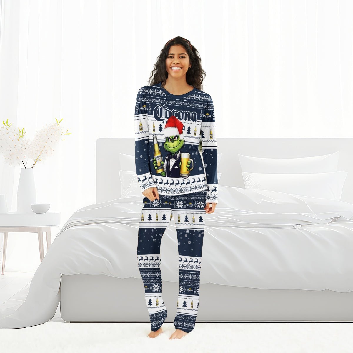 Corona Extra Grinch Christmas Family Pajamas Set - Flexiquor.com