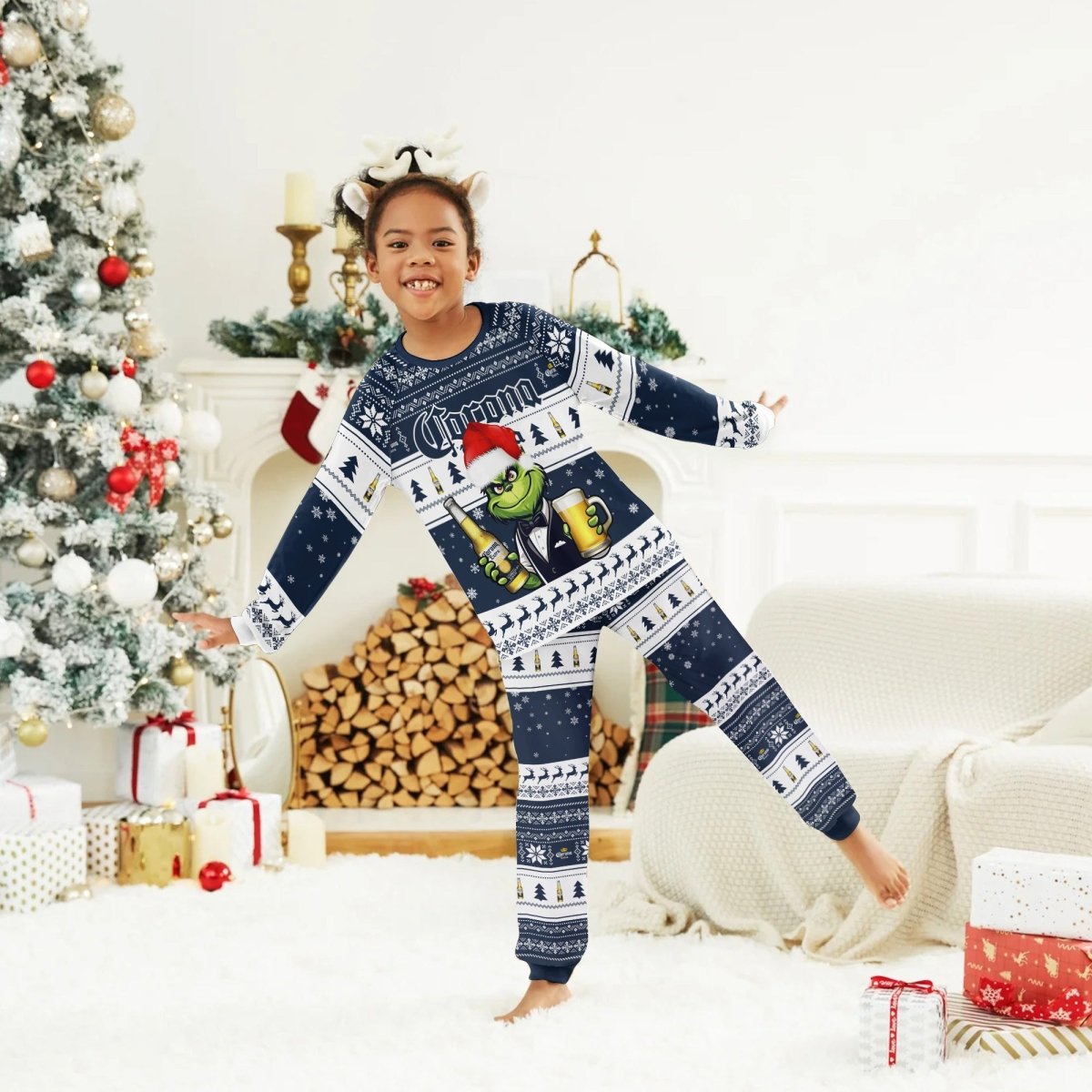 Corona Extra Grinch Christmas Family Pajamas Set - Flexiquor.com