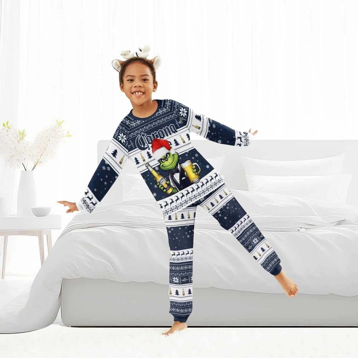 Corona Extra Grinch Christmas Family Pajamas Set - Flexiquor.com